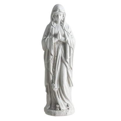 74.5 cm Virgin Mary Statue Outdoor Religious Sculpture with Aged Finish-Grey