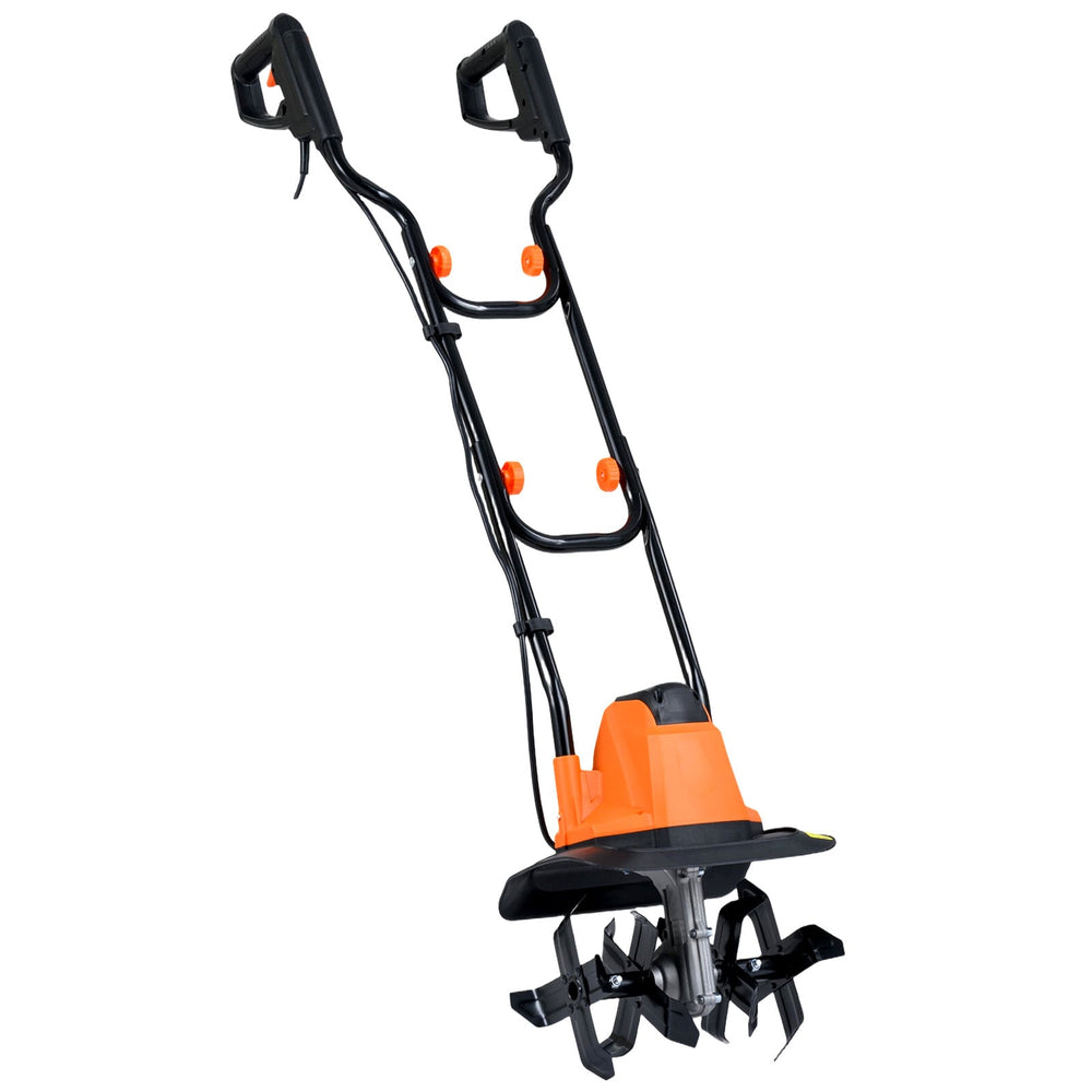750W Powerful Foldable Garden Rototiller for Lawn Soil Digging-Orange