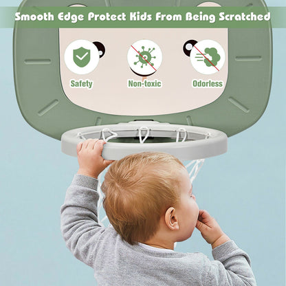3-in-1 Basketball Hoop Set Stand 5 Adjustable Height