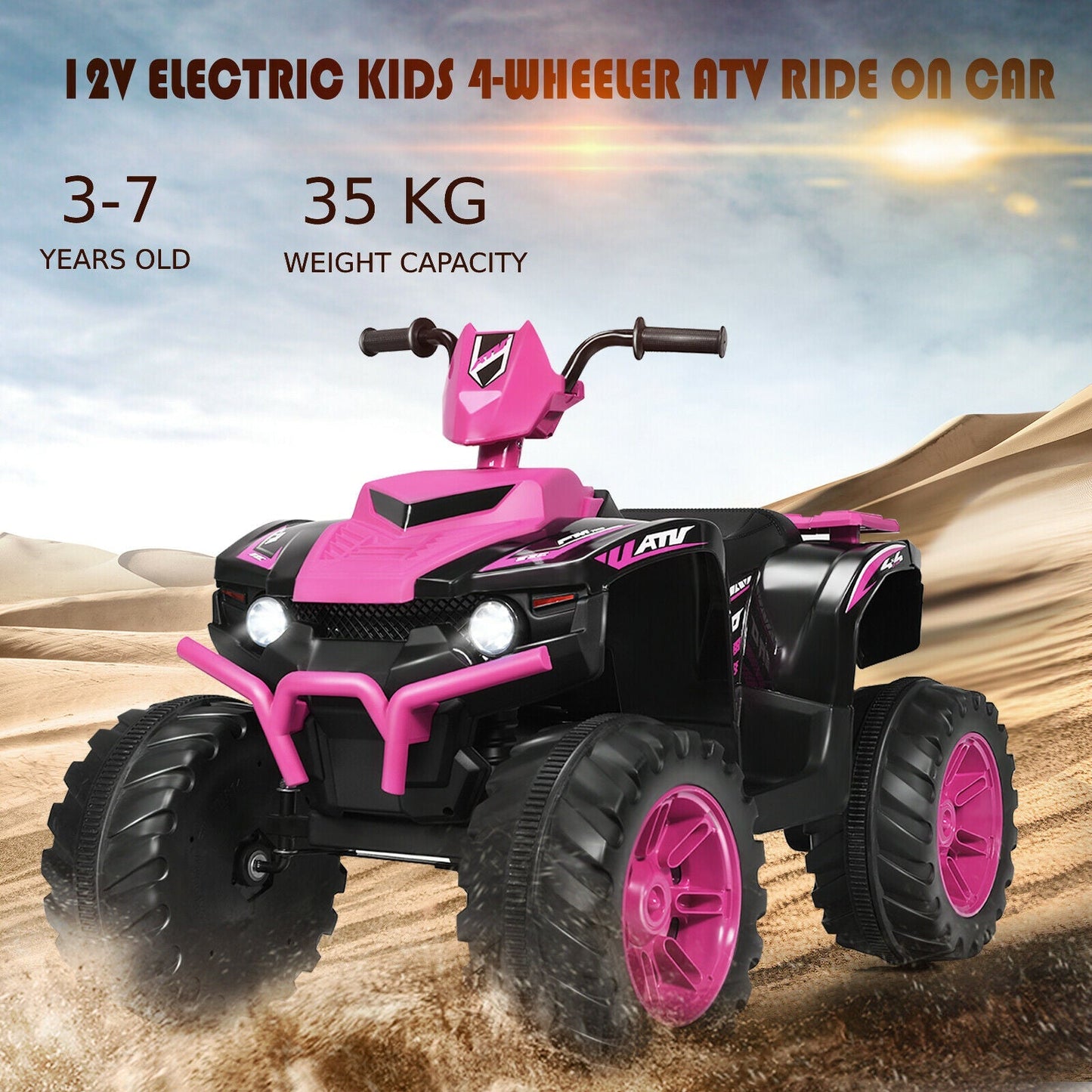 12v Electric Kids Ride On ATV / Quad Bike-Pink