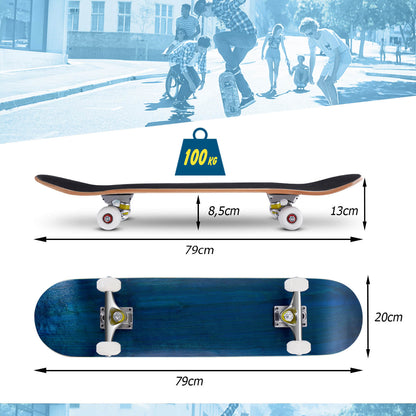 79cm Skateboard Complete Cruiser Standard for Children-Blue