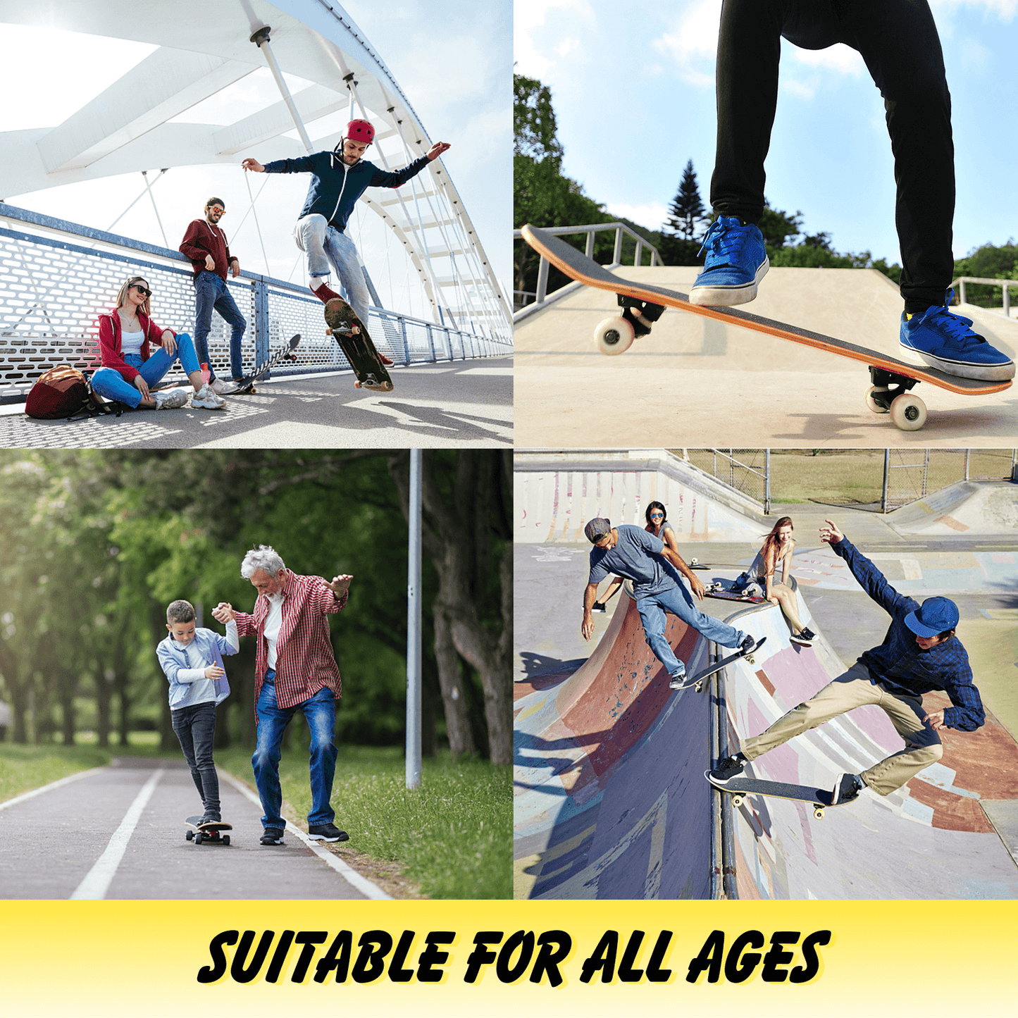 79cm Skateboard Complete Cruiser Standard for Children-Black