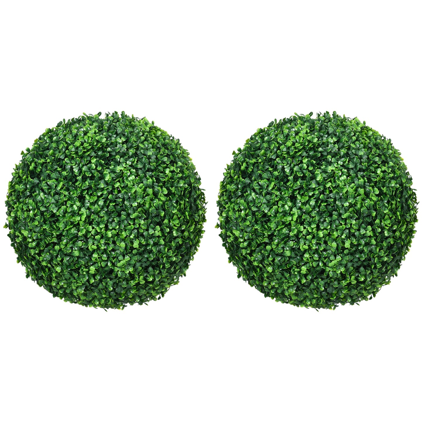 HOMCOM Set of Two Artificial Boxwood Balls Plants - Green