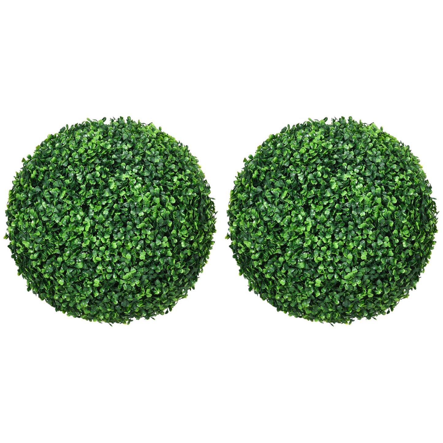 HOMCOM Set of Two Artificial Boxwood Balls Plants - Green
