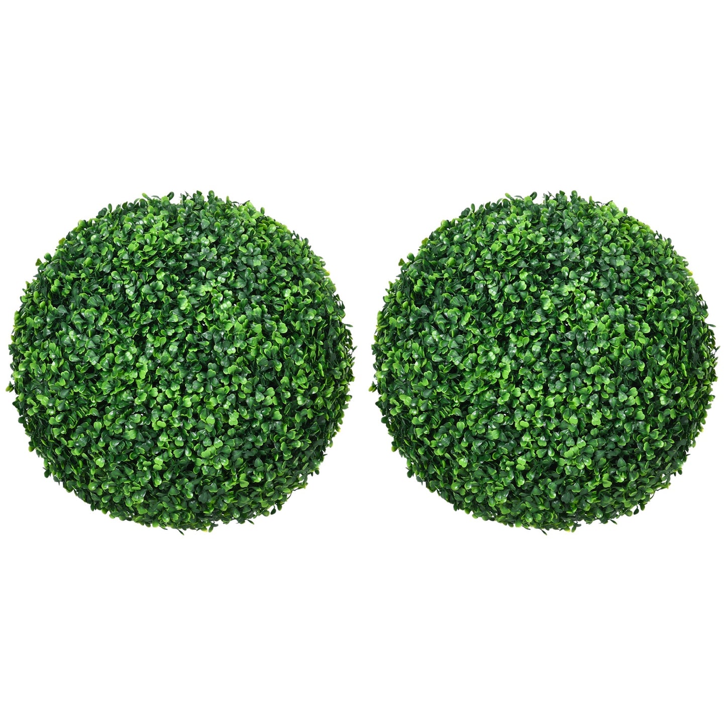 HOMCOM Set of Two Artificial Boxwood Balls Plants - Green