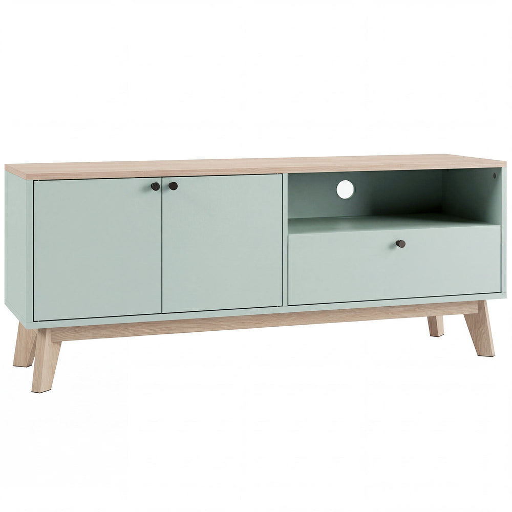 HOMCOM TV Stand Cabinet for Television up to 36 Inch, Modern TV Unit with 2 Doors, Entertainment Center with Adjustable Shelf