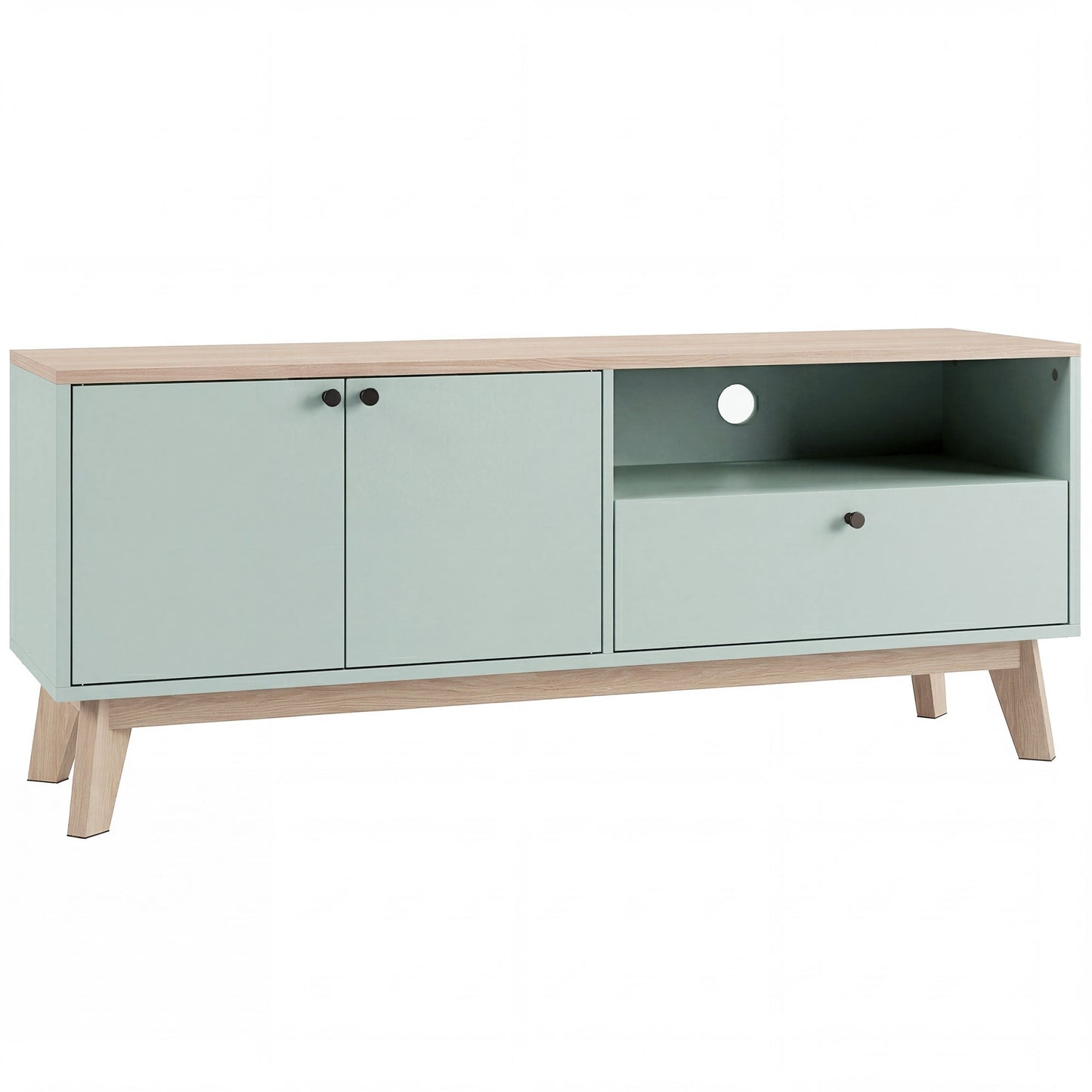 HOMCOM TV Stand Cabinet for Television up to 36 Inch, Modern TV Unit with 2 Doors, Entertainment Center with Adjustable Shelf