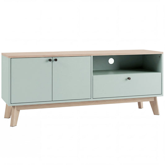HOMCOM TV Stand Cabinet for Television up to 36 Inch, Modern TV Unit with 2 Doors, Entertainment Center with Adjustable Shelf