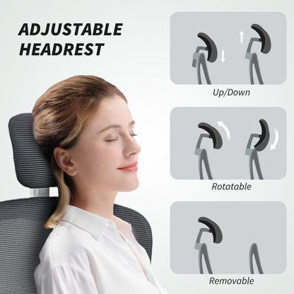 HOMCOM Mesh Back Office Chair, with Lumbar Support - Charcoal Grey