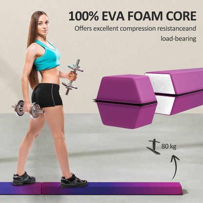 SPORTNOW 7.7ft Folding Gymnastics Beam, Floor Balance Beam for Kids with Anti-Slip Base, Gymnastics Equipment for Home, Blue