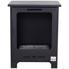 HOMCOM Freestanding Ethanol Fireplace, Bioethanol Fire with 0.9L Tank, 3 Hours Burning Time for Indoor, Black