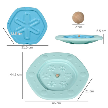 لوح التوازن 2 في 1 من ZONEKIZ، لوح اهتزاز للأطفال مع كرة - أزرق