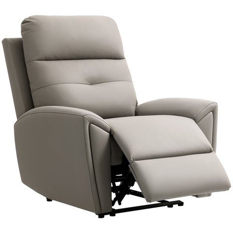HOMCOM Recliner Armchair, Manual Reclining Chair with Adjustable Leg Rest and Reclining Functions, Modern Microfibre Overstuffed Lounge Seating for Living Room, Bedroom, Grey
