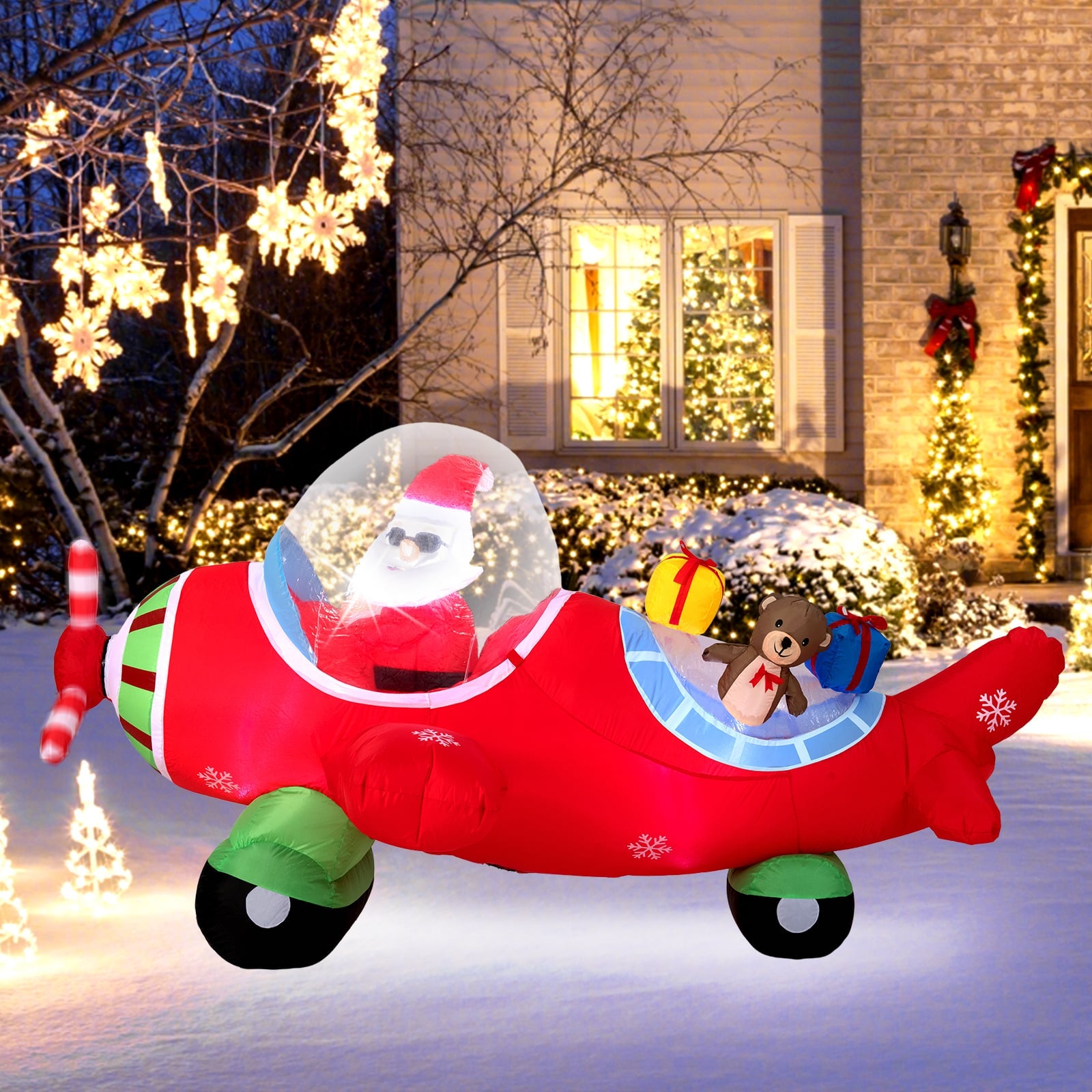 7.2 Feet Animated Inflatable Santa on Plane