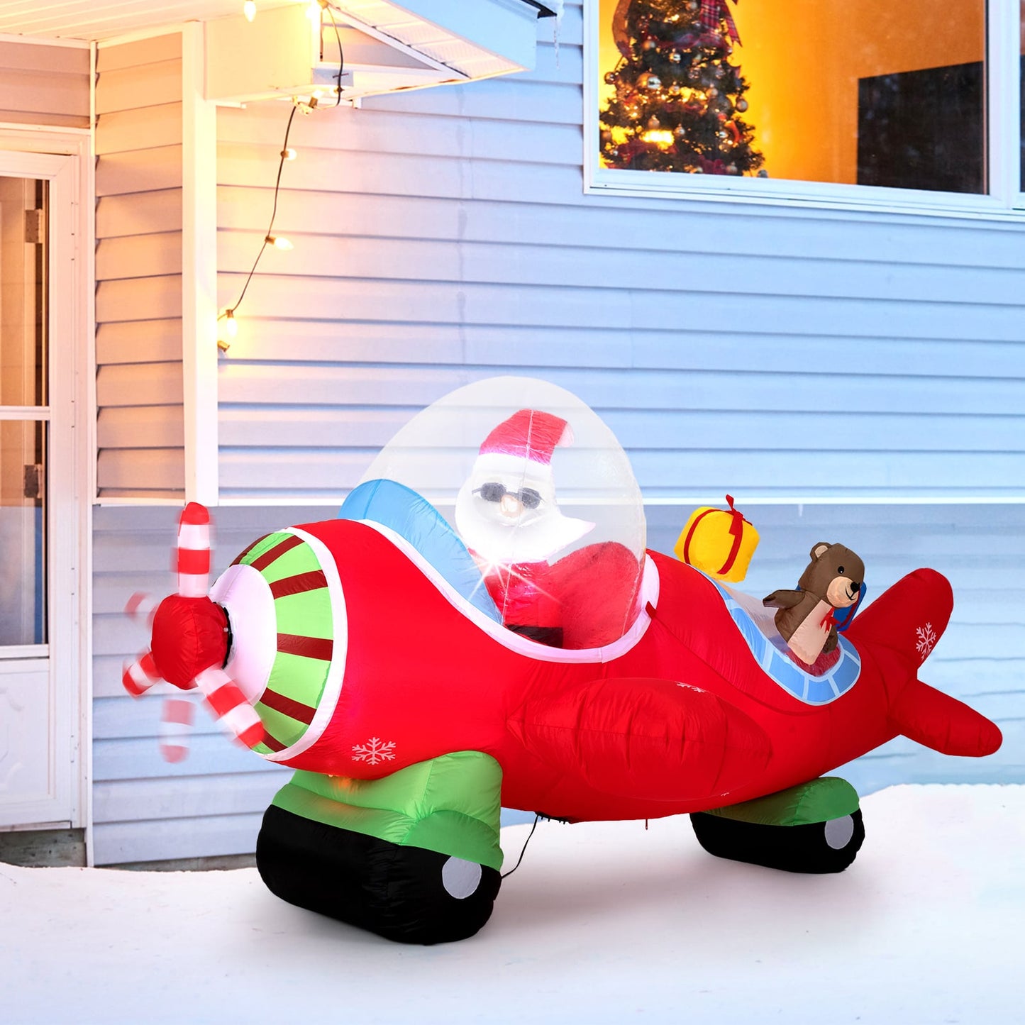 7.2 Feet Animated Inflatable Santa on Plane