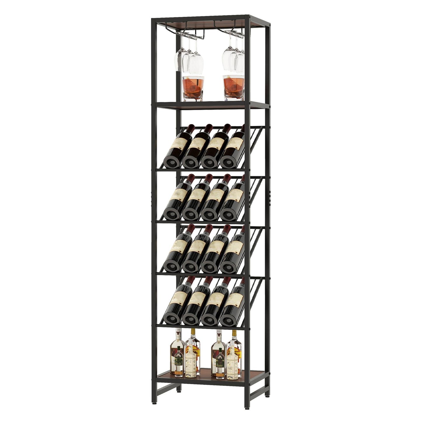 7-Tier Freestanding Wine Rack Liquor Storage Stand