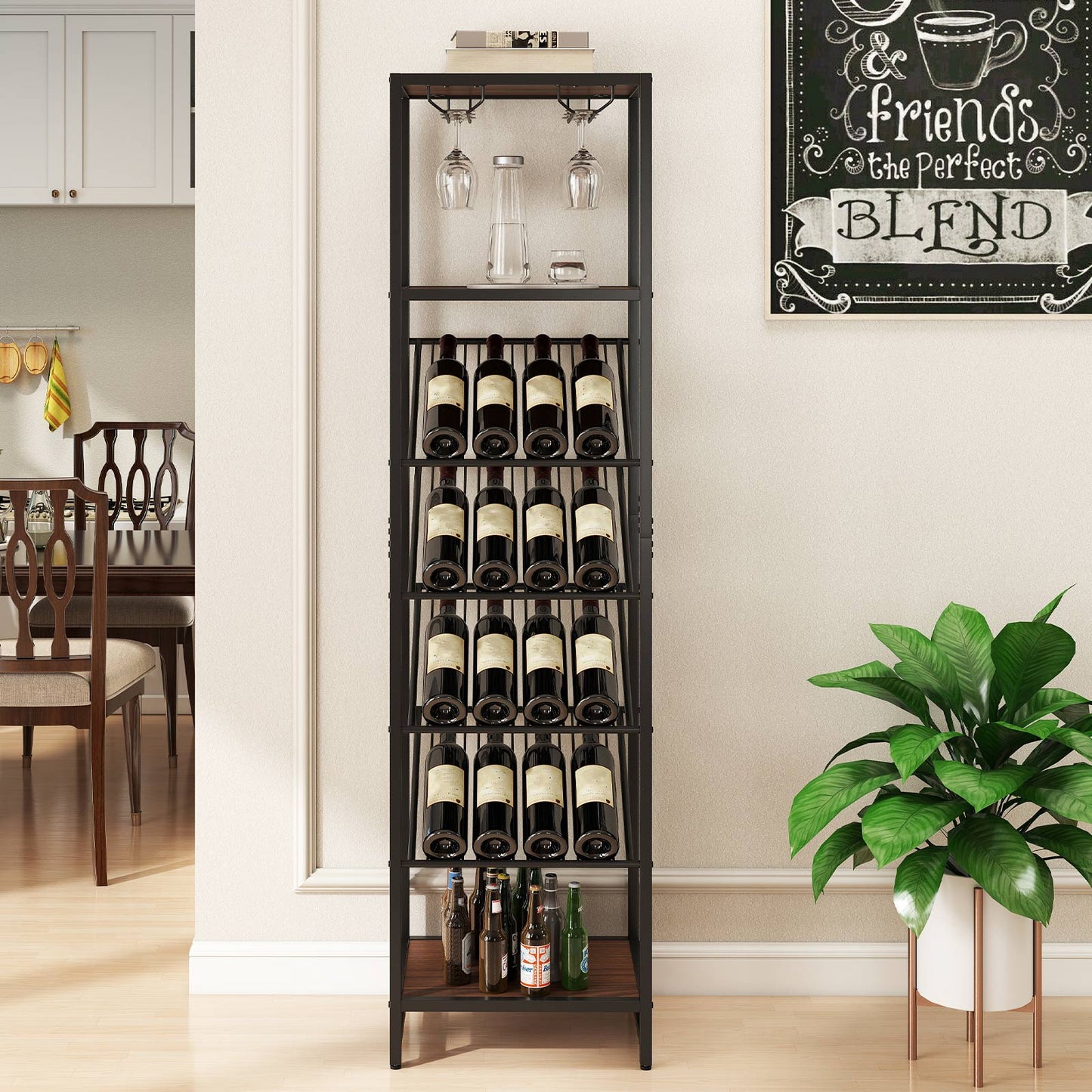 7-Tier Freestanding Wine Rack Liquor Storage Stand