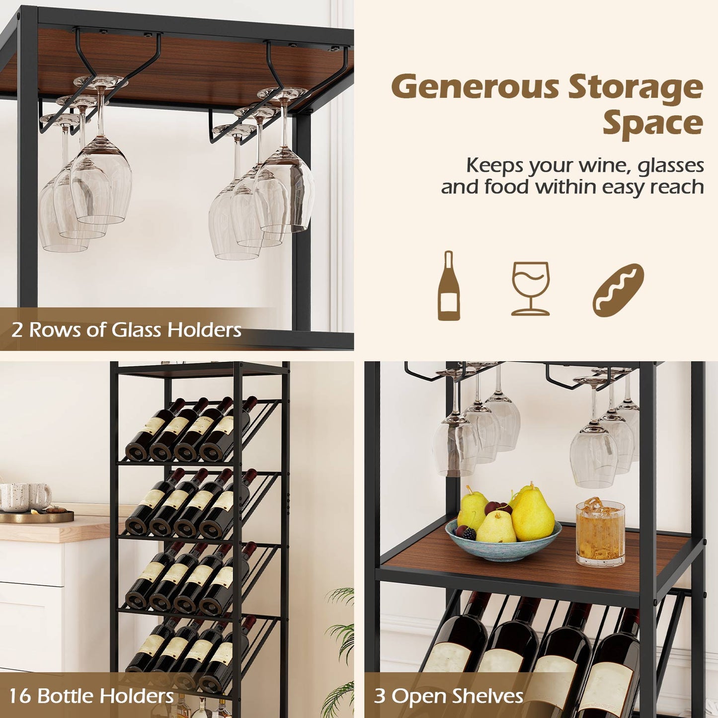 7-Tier Freestanding Wine Rack Liquor Storage Stand