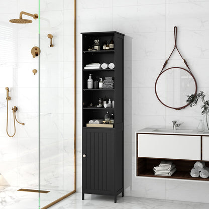 7-Tier Tall Freestanding Cabinet-Black