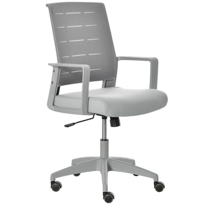 Vinsetto Mesh Home Office Chair Swivel Desk Task PC Chair w/ Lumbar Back Support, Grey