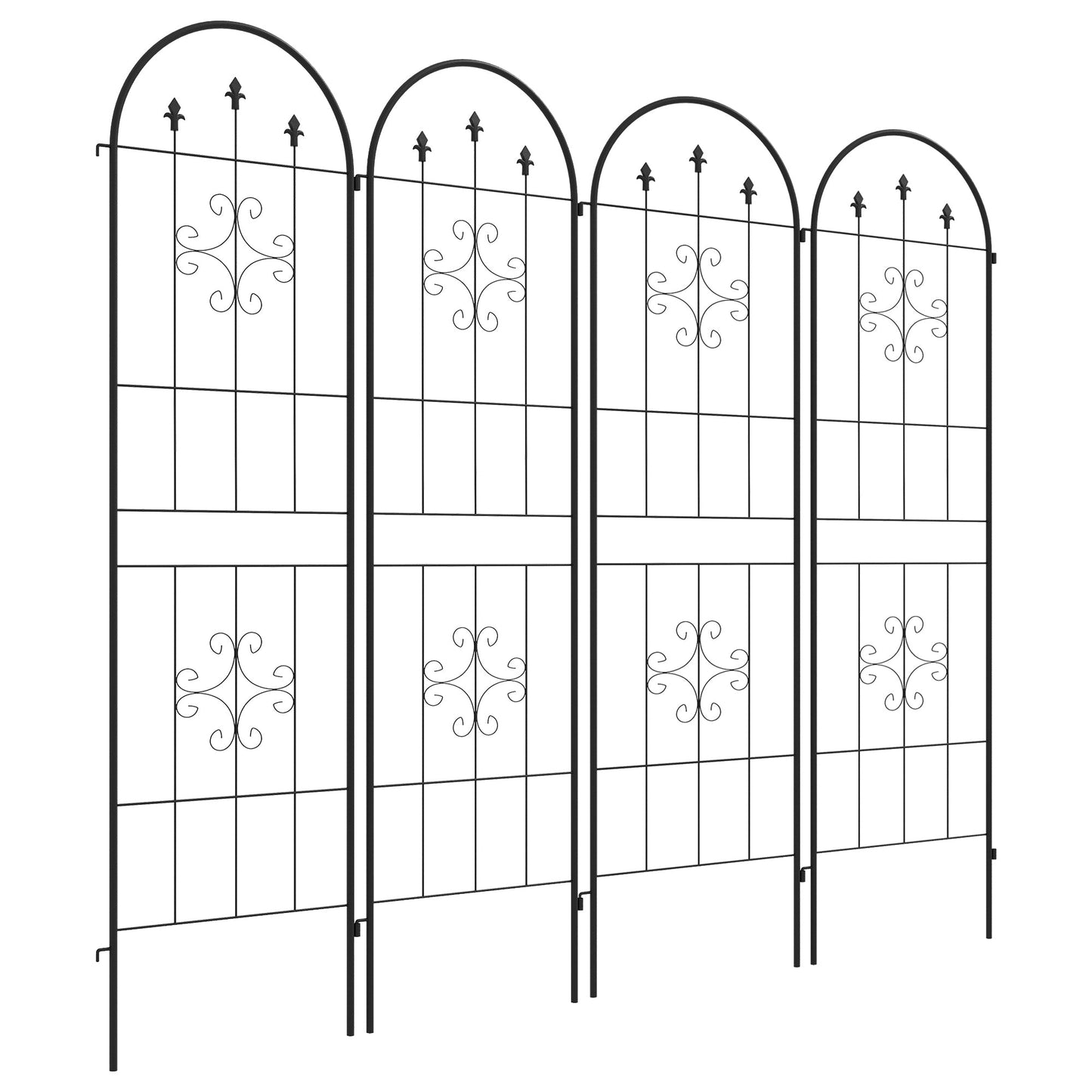 Outsunny Set of Four Spiral Anchor Garden Trellis Panels