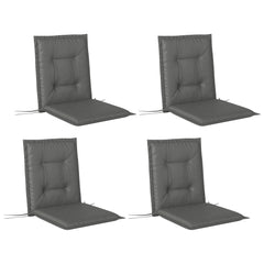 Outsunny Set of Four Padded Garden Seat Cushions - Light Grey