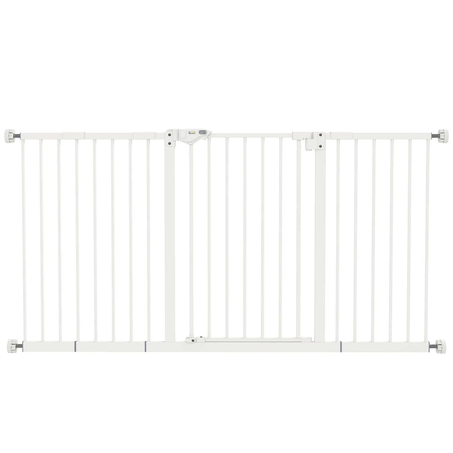 PawHut Adjustable Safety Gate w/ Three Extensions, Four Adjustable Screws, White