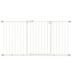 PawHut Adjustable Safety Gate w/ Three Extensions, Four Adjustable Screws, White