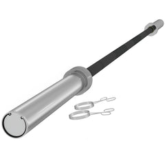 SPORTNOW 210cm Olympic Barbell Bar for 5cm Weight Plates, with Spring Clips, 19kg