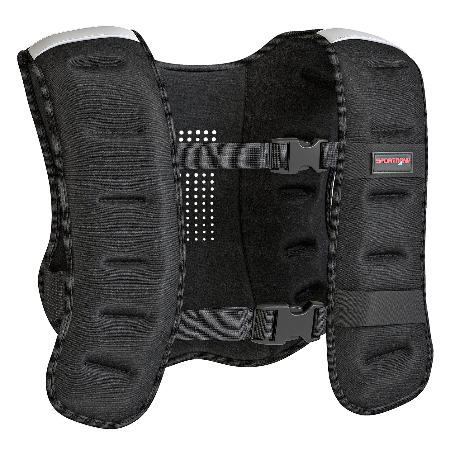 SPORTNOW Weighted Vest, 5 kg Weight Vest with Adjustable Straps, Reflective Strips, Black