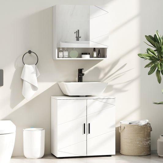 kleankin Under Sink Cabinet with Shelf - White