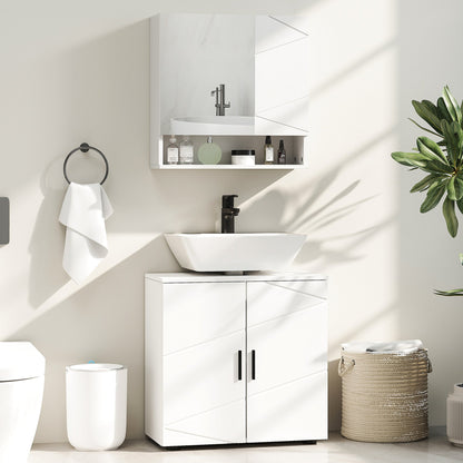 kleankin Under Sink Cabinet with Shelf - White