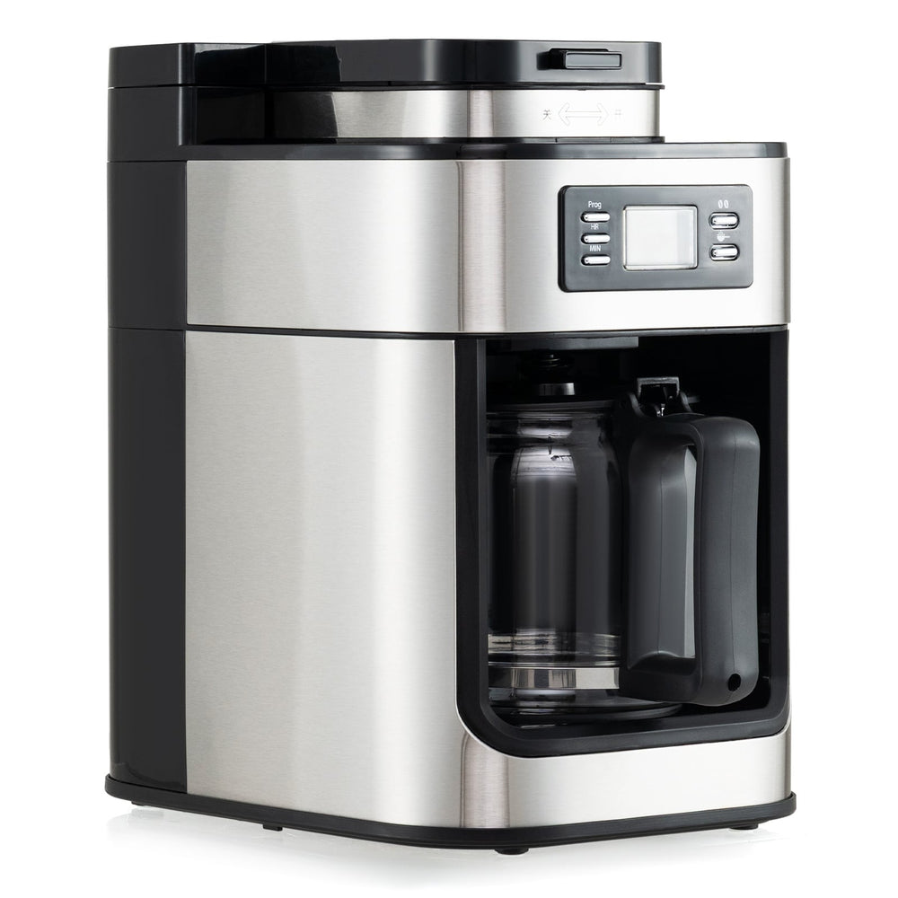 8-Cup Drip Coffee Maker with Grind Brew and 24H Programmable Timer for Office