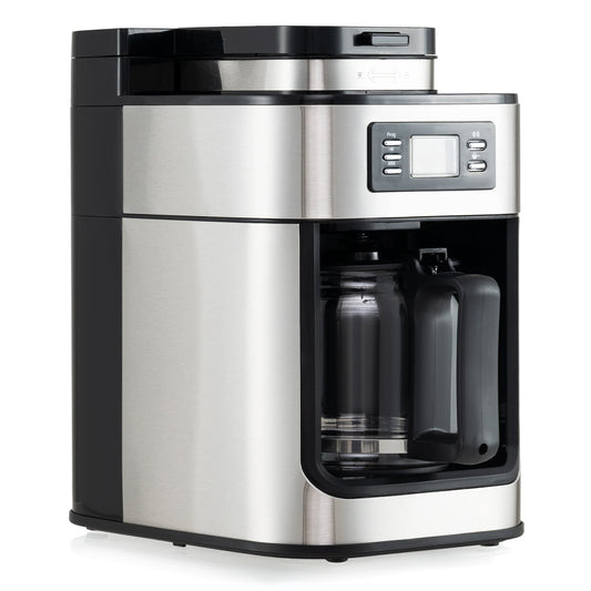 8-Cup Drip Coffee Maker with Grind Brew and 24H Programmable Timer for Office