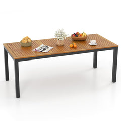8-Person Outdoor Dining Table with Umbrella Hole for Garden Poolside