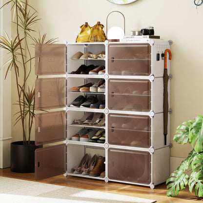 8 Tier Shoe Storage Cabinet with Removable Shelves
