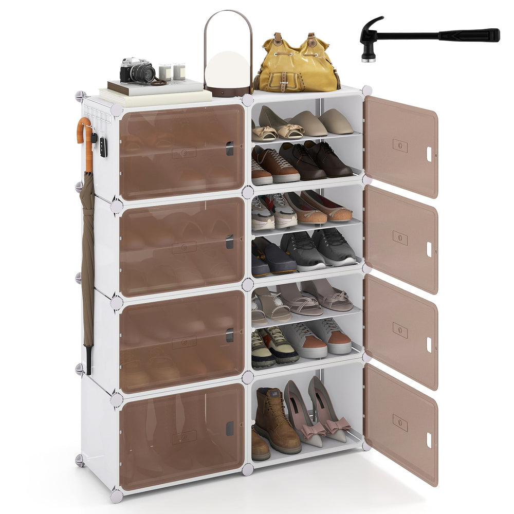 8 Tier Shoe Storage Cabinet with Removable Shelves