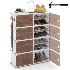 8 Tier Shoe Storage Cabinet with Removable Shelves