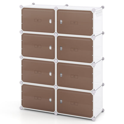8 Tier Shoe Storage Cabinet with Removable Shelves
