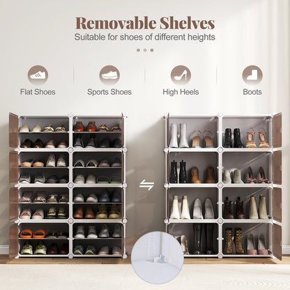 8 Tier Shoe Storage Cabinet with Removable Shelves
