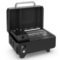 8-in-1 Portable Pellet Grill with Digital Control and Meat Probe for Backyard-Black