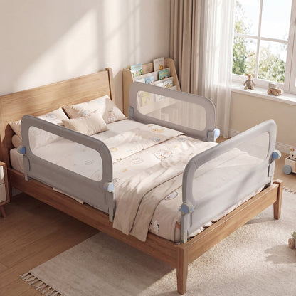 80 cm Long Adjustable Baby Bed Rail Guard with Extra Buckle-Grey