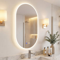 80 x 50 CM Lighted Mirror for Bathroom Wall Backlit Shatterproof Mirror
