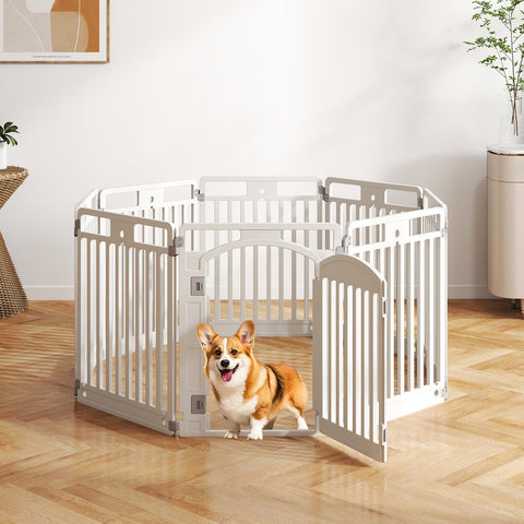 8-Panel 80CM Tall Plastic Dog Panel-White