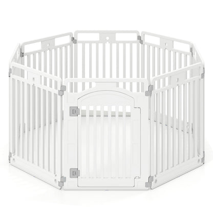 8-Panel 80CM Tall Plastic Dog Panel-White