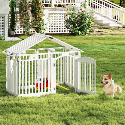 8-Panel 80CM Tall Plastic Dog Panel-White