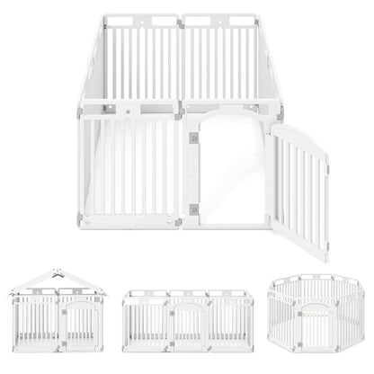 8-Panel 80CM Tall Plastic Dog Panel-White