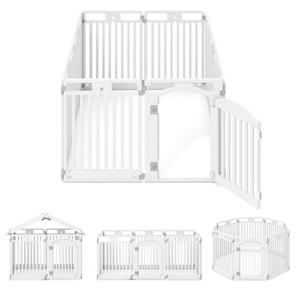 8-Panel 80CM Tall Plastic Dog Panel-White