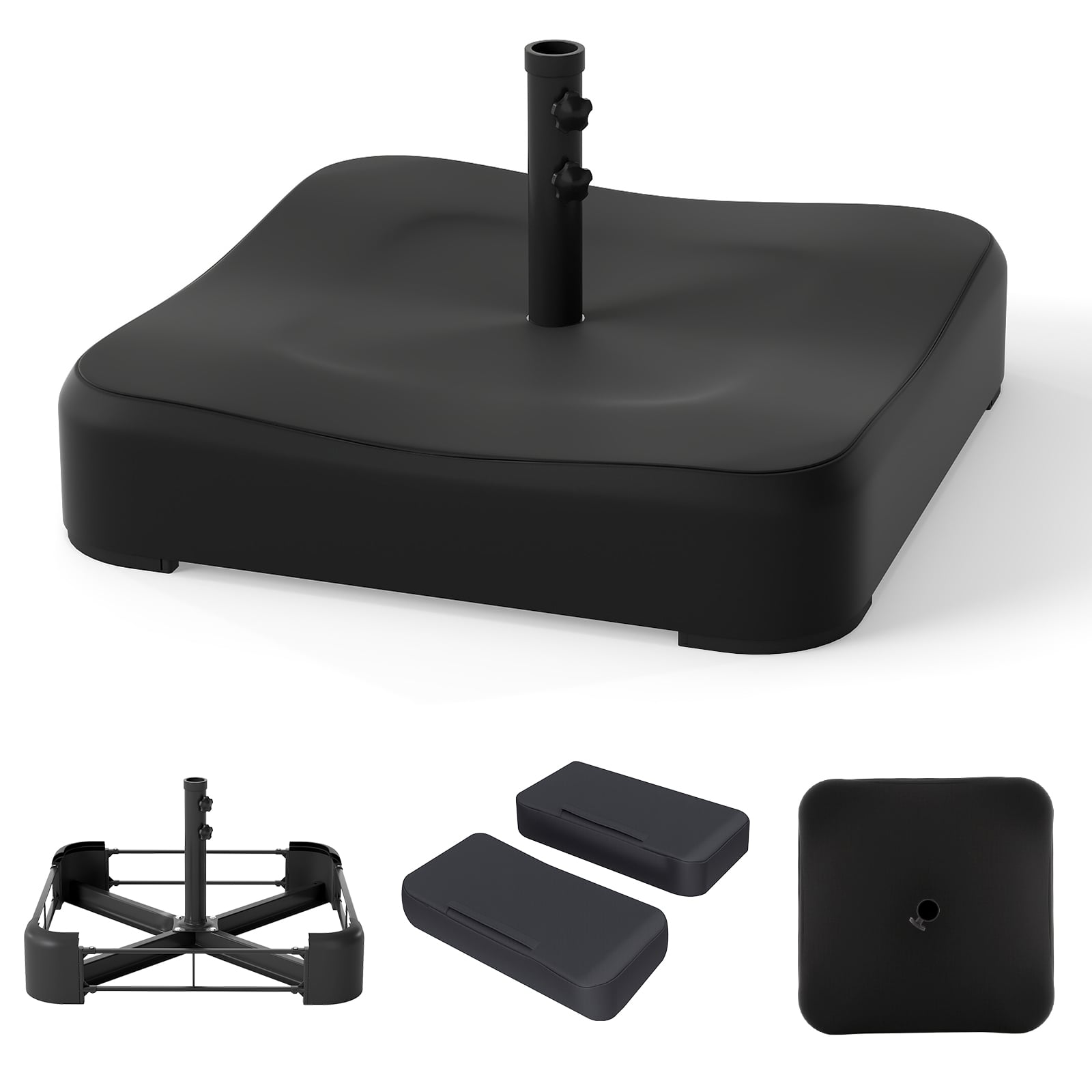 80 kg Patio Umbrella Base with 2 Sandbags and Dust-proof Cover