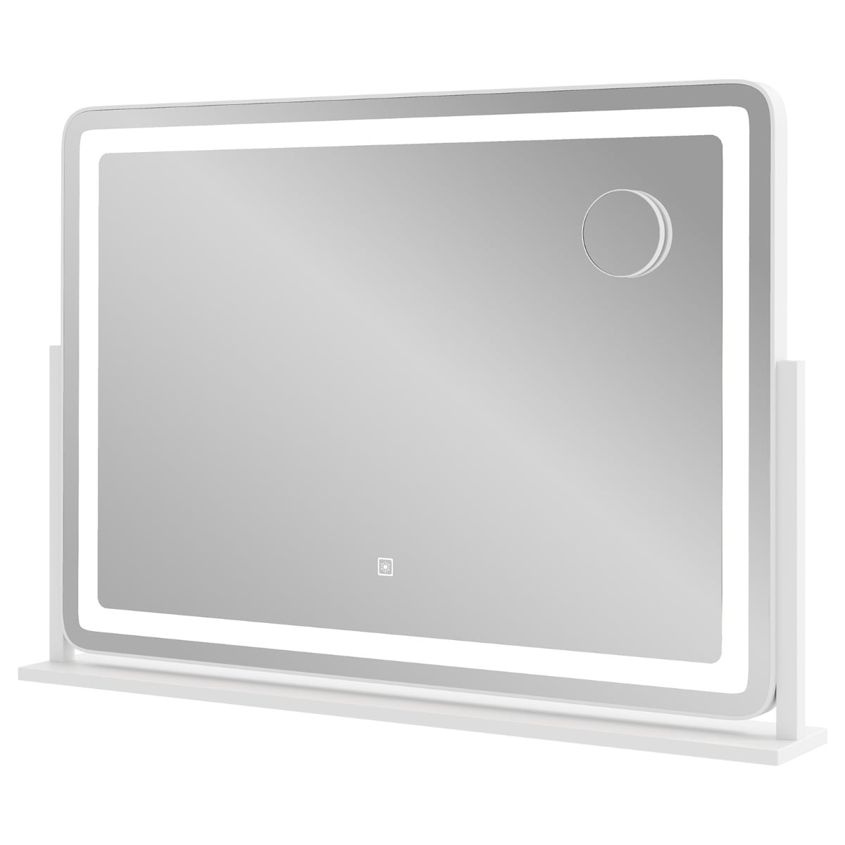 80 x 55 CM Large Vanity Mirror with Touch Control and 3-Color Lighting Mode-White